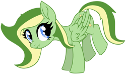 Size: 1280x750 | Tagged: safe, artist:didgereethebrony, artist:starshade, oc, oc only, oc:boomerang beauty, pegasus, pony, 2021, base used, blue eyes, cute, cutie mark, eyelashes, female, folded wings, full body, green body, mare, pegasus oc, scrunchy face, show accurate, simple background, solo, tail, trace, transparent background, two toned mane, two toned tail, wings