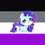 Size: 1920x1920 | Tagged: safe, artist:wilvarin-liadon, rarity, pony, unicorn, g4, asexual pride flag, asexuality, blushing, chibi, cute, obtrusive watermark, pride, pride flag, raribetes, solo, watermark