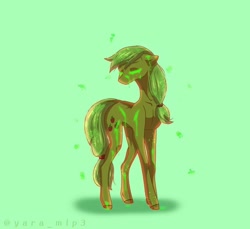 Size: 1080x991 | Tagged: safe, artist:yara_mlp3, applejack, earth pony, pony, g4, eyes closed, simple background, solo, standing