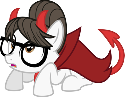 Size: 3840x3000 | Tagged: safe, artist:jeatz-axl, writing desk, devil, earth pony, pony, g4, clothes, costume, devil costume, female, glasses, high res, mare, nightmare night costume, simple background, solo, transparent background, vector