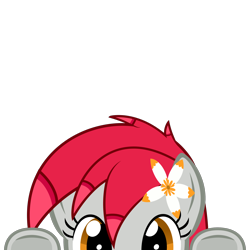 Size: 2000x2000 | Tagged: safe, artist:ace play, part of a set, oc, oc only, oc:tiny jasmini, pegasus, pony, commission, cute, female, flower, flower in hair, high res, looking at you, lurking, mrkat7214's "i see you" pony, ocbetes, peeking, simple background, solo, soon, sweet dreams fuel, tinyjabetes, transparent background, underhoof, vector, ych result