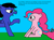 Size: 2000x1498 | Tagged: safe, artist:blazewing, pinkie pie, oc, oc:blazewing, earth pony, pegasus, pony, g4, atg 2021, big grin, birthday present, colored background, drawpile, glasses, grin, newbie artist training grounds, smiling, text