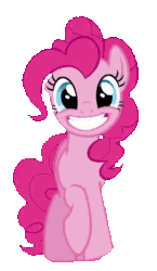 Size: 400x690 | Tagged: safe, edit, edited screencap, screencap, pinkie pie, earth pony, pony, g4, the mane attraction, animated, background removed, cute, diapinkes, grin, looking at you, prancing, simple background, smiling, solo, transparent background, trotting, trotting in place