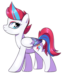 Size: 1057x1224 | Tagged: safe, artist:beanbunn, zipp storm, pegasus, pony, g5, female, looking at you, mare, profile, simple background, solo, transparent background