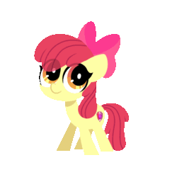 Size: 1000x1000 | Tagged: safe, artist:sugar morning, apple bloom, earth pony, pony, g4, animated, blinking, bow, cutie mark crusaders, female, filly, gif, older, older apple bloom, simple background, solo, standing, transparent background