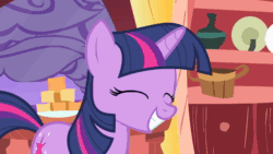 Size: 1920x1080 | Tagged: safe, screencap, twilight sparkle, pony, unicorn, g4, look before you sleep, season 1, animated, cute, eyes closed, female, floppy ears, golden oaks library, mare, one ear down, pillow, pillow fight, smiling, solo, sound, twiabetes, unicorn twilight, webm