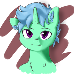 Size: 2000x2000 | Tagged: safe, artist:闪电_lightning, oc, oc:cyan cloud, pony, unicorn, high res, looking at you