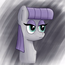 Size: 1600x1600 | Tagged: safe, artist:pegapone, maud pie, pony, g4, atg 2021, bust, chest fluff, ear fluff, eyelashes, newbie artist training grounds, portrait, simple background, solo