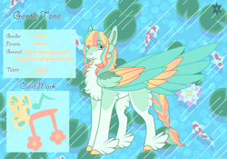 Size: 3500x2454 | Tagged: safe, artist:nobleclay, oc, oc only, oc:gentle tone, pegasus, pony, colored wings, feathered fetlocks, female, high res, mare, multicolored wings, reference sheet, solo, wings
