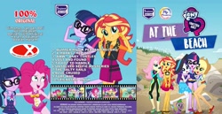 Size: 2012x1035 | Tagged: safe, edit, applejack, fluttershy, pinkie pie, rainbow dash, rarity, sci-twi, spike, spike the regular dog, sunset shimmer, tank, twilight sparkle, zephyr breeze, dog, aww... baby turtles, blue crushed, equestria girls, friendship math, g4, lost and found, my little pony equestria girls: better together, the salty sails, too hot to handle, turf war, unsolved selfie mysteries, x marks the spot, beach, bikini, clothes, dvd cover, hat, humane five, humane seven, humane six, indonesian, one-piece swimsuit, perdana record, pt. musik perdana kreativa, sarong, sun hat, swimsuit, wetsuit