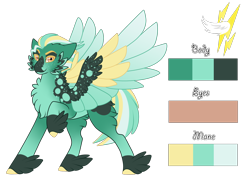 Size: 1670x1200 | Tagged: safe, alternate version, artist:nobleclay, pegasus, pony, colored wings, feathered fetlocks, magical gay spawn, male, multicolored wings, offspring, parent:thunderlane, parent:zephyr breeze, parents:zephyrlane, reference sheet, simple background, solo, stallion, transparent background, wings