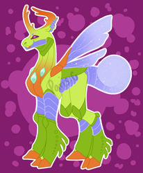 Size: 966x1172 | Tagged: safe, artist:ponylove121, thorax, changedling, changeling, g4, alternate design, cloven hooves, exoskeleton, king thorax, male, solo