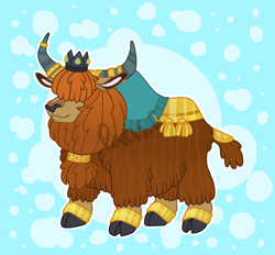 Size: 1112x1034 | Tagged: safe, artist:ponylove121, prince rutherford, yak, g4, cloven hooves, male, solo, watermark
