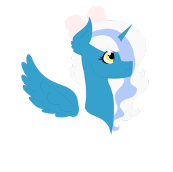 Size: 1280x1277 | Tagged: safe, artist:amyers100, oc, oc:fleurbelle, alicorn, pony, alicorn oc, bow, female, hair bow, horn, mare, simple background, transparent background, wingding eyes, wings, yellow eyes
