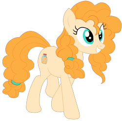 Size: 2970x2932 | Tagged: safe, artist:gmaplay, pear butter, earth pony, pony, g4, the perfect pear, female, gritted teeth, high res, mare, simple background, solo, transparent background, walking