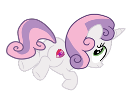 Size: 990x762 | Tagged: safe, artist:gmaplay, sweetie belle, pony, unicorn, butt, down, female, filly, foal, frown, full body, green eyes, horn, plot, show accurate, simple background, solo, sweetie butt, tail, transparent background, two toned mane, two toned tail