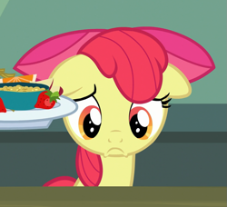 Size: 981x893 | Tagged: safe, screencap, apple bloom, earth pony, pony, brotherhooves social, g4, season 5, :c, cropped, female, filly, floppy ears, frown, solo