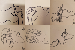 Size: 4500x3000 | Tagged: safe, artist:dark shadow, princess celestia, alicorn, pony, g4, sketch, solo, traditional art