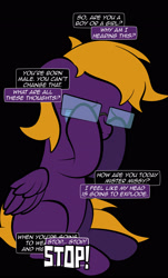 Size: 1920x3169 | Tagged: safe, artist:alexdti, oc, oc only, oc:purple creativity, pegasus, pony, comic:quest for friendship, comic, crying, female, glasses, mare, solo, tears of fear