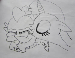 Size: 1011x790 | Tagged: safe, alternate version, artist:spikeabuser, rarity, spike, dragon, pony, unicorn, g4, abuse, black and white, crying, female, go to sleep garble, grayscale, licking tears, male, monochrome, op is a duck, op is a spike hater, op is trying to start shit so badly that it's kinda funny, sad, sadism, shitposting, teary eyes