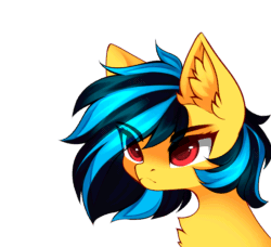 Size: 3654x3333 | Tagged: safe, artist:airiniblock, oc, oc only, oc:here after, pegasus, pony, rcf community, adorable distress, animated, commission, cute, eye clipping through hair, gif, gift art, high res, pegasus oc, solo, squeak