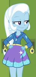 Size: 401x855 | Tagged: safe, screencap, trixie, equestria girls, equestria girls specials, g4, my little pony equestria girls: better together, my little pony equestria girls: forgotten friendship, cropped, hand on hip, solo