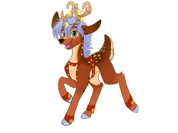 Size: 2048x1536 | Tagged: safe, artist:banoodle, oc, oc only, oc:balcony blitz, deer, reindeer, christmas, holiday, simple background, solo, transparent background