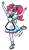 Size: 744x1280 | Tagged: safe, artist:iamsheila, pinkie pie, equestria girls, g4, 1950s, commission, commissioner:oddeyesdragoon, roller skates, server pinkie pie, solo, waitress