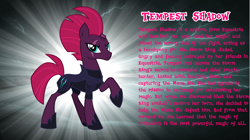 Size: 4617x2590 | Tagged: safe, artist:andoanimalia, tempest shadow, pony, unicorn, g4, my little pony: the movie, bio, broken horn, female, horn, mare, show accurate, solo, story included