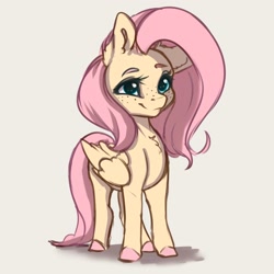 Size: 2348x2348 | Tagged: safe, artist:miokomata, fluttershy, pegasus, pony, g4, chest fluff, colored hooves, cute, ear fluff, female, freckles, freckleshy, high res, mare, shyabetes, simple background, smiling, solo