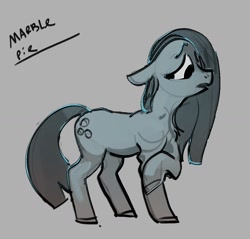 Size: 1096x1046 | Tagged: safe, artist:alumx, marble pie, earth pony, pony, g4, female, floppy ears, gray background, mare, simple background
