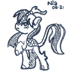 Size: 287x313 | Tagged: safe, artist:redpalette, oc, oc:nia, kirin, cute, female, frown, kirin oc, royal, sketch