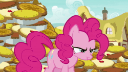 Size: 1920x1080 | Tagged: safe, screencap, pinkie pie, earth pony, pony, g4, season 7, secrets and pies, angry, animated, female, food, mare, pie, solo, sound, webm