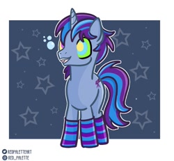 Size: 929x860 | Tagged: safe, artist:redpalette, oc, oc:moody mercury, pony, unicorn, abstract background, clothes, commission, horn, hypnosis, male, socks, stallion, unicorn oc