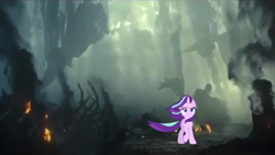 Size: 1920x1080 | Tagged: safe, edit, edited screencap, screencap, starlight glimmer, pony, unicorn, g4, the ending of the end, badass, destroyed, destruction, exegol, spaceship, star destroyer, star wars, star wars: the rise of skywalker, starlight glimmer in places she shouldn't be, the final order