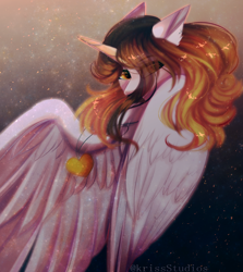Size: 1960x2200 | Tagged: safe, artist:krissstudios, oc, oc only, alicorn, pony, alicorn oc, female, high res, horn, jewelry, mare, necklace, solo, wings