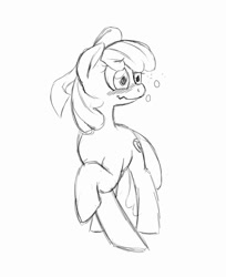 Size: 1046x1280 | Tagged: safe, artist:trickydick, apple bloom, earth pony, pony, g4, drunk, drunk bubbles, female, filly, sketch, solo, stumbling, underaged drinking