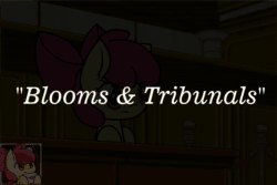 Size: 1080x720 | Tagged: safe, artist:arielsbx, apple bloom, earth pony, pony, g4, absurd file size, ace attorney, adorabloom, animated, crying, cute, female, filly, glasses, parody, phoenix wright, self paradox, sound, webm