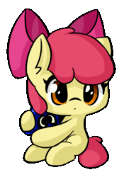 Size: 350x500 | Tagged: safe, artist:arielsbx, apple bloom, earth pony, pony, g4, animated, blinking, female, filly, solo