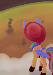 Size: 988x1394 | Tagged: safe, artist:dusthiel, rainbow dash, pegasus, pony, g4, atg 2021, clothes, face not visible, hat, newbie artist training grounds, solo