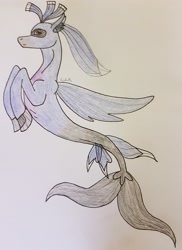Size: 2548x3497 | Tagged: safe, artist:agdapl, sea pony, seapony (g4), crossover, dorsal fin, fin wings, fins, fish tail, high res, male, seaponified, simple background, solo, species swap, spy, spy (tf2), tail, team fortress 2, traditional art, wings
