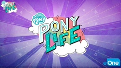 Size: 1280x720 | Tagged: safe, boulder media, g4.5, my little pony: pony life, cloud, eone, logo, my little pony logo, no pony, rainbow, stars, text