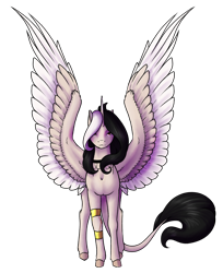 Size: 2856x3508 | Tagged: safe, artist:oneiria-fylakas, oc, oc only, oc:eclipse awake, alicorn, pony, alicorn oc, female, high res, horn, mare, simple background, solo, transparent background, wings