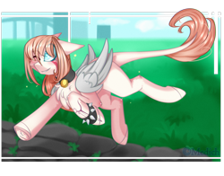 Size: 2768x2167 | Tagged: safe, artist:mediasmile666, oc, oc only, pegasus, pony, eye clipping through hair, eyebrows, eyebrows visible through hair, female, high res, leonine tail, mare, pegasus oc, solo, underhoof