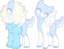 Size: 4713x3626 | Tagged: safe, artist:kurosawakuro, oc, oc only, pegasus, pony, absurd resolution, bald, base used, clothes, female, frown, horns, lidded eyes, mare, pegasus oc, simple background, solo, sweater, transparent background