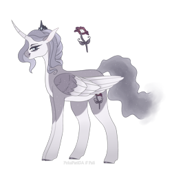 Size: 2000x2000 | Tagged: safe, artist:pokaparida, princess luna, alicorn, pony, g4, alternate design, female, frown, high res, looking at you, mare, simple background, solo, transparent background