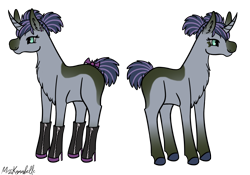 Size: 1750x1224 | Tagged: safe, artist:misskanabelle, oc, oc only, pony, unicorn, boots, chest fluff, crack ship offspring, female, high heel boots, horn, latex, latex boots, magical lesbian spawn, mare, offspring, parent:inky rose, parent:princess luna, shoes, signature, simple background, solo, transparent background, unicorn oc