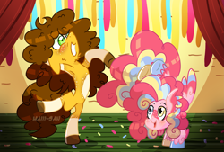 Size: 5793x3906 | Tagged: dead source, safe, artist:cherritoppu, cheese sandwich, pinkie pie, pegasus, pony, g4, alternate design, armpits, colored wings, female, male, multicolored wings, pegasus pinkie pie, race swap, ship:cheesepie, shipping, straight, wings