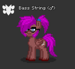Size: 649x598 | Tagged: safe, alternate version, oc, oc only, oc:bass string, pegasus, pony, pony town, glasses, gray background, male, simple background, solo, unshorn fetlocks