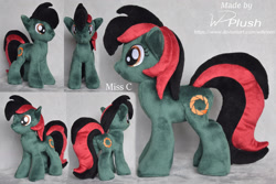 Size: 1980x1320 | Tagged: safe, artist:wdeleon, oc, oc only, oc:miss c, earth pony, pony, aperture science, commission, craft, earth pony oc, female, irl, mare, multiple angles, photo, plushie, portal (valve), smiling, solo, standing, toy